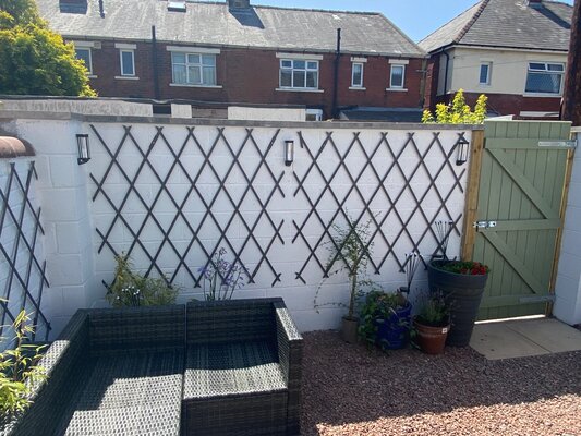 Solar Wall Lights & Trellis Panel Install in Accrington